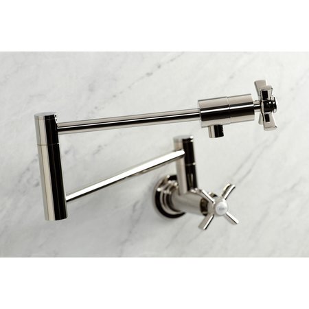 Kingston Brass KS4106ZX Wall Mount Pot Filler, Polished Nickel KS4106ZX